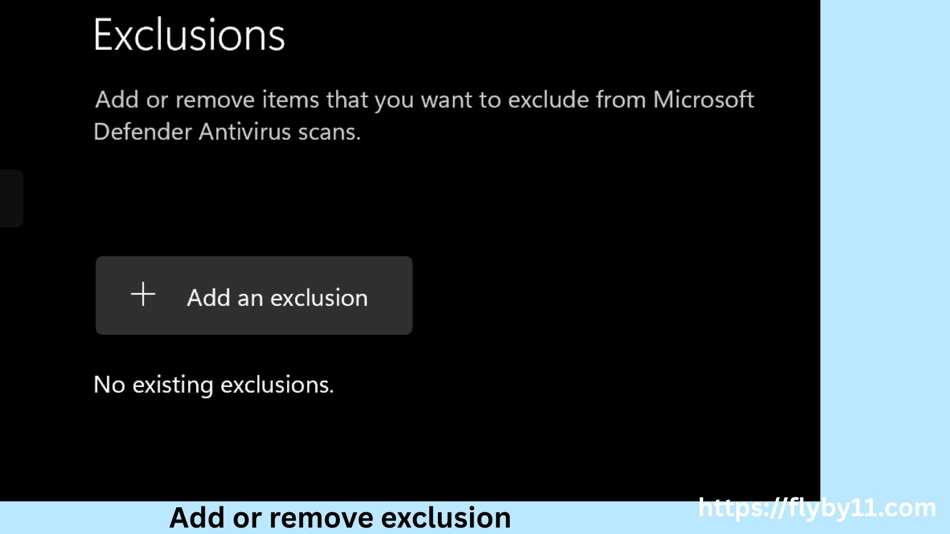 Add or remove exclusions