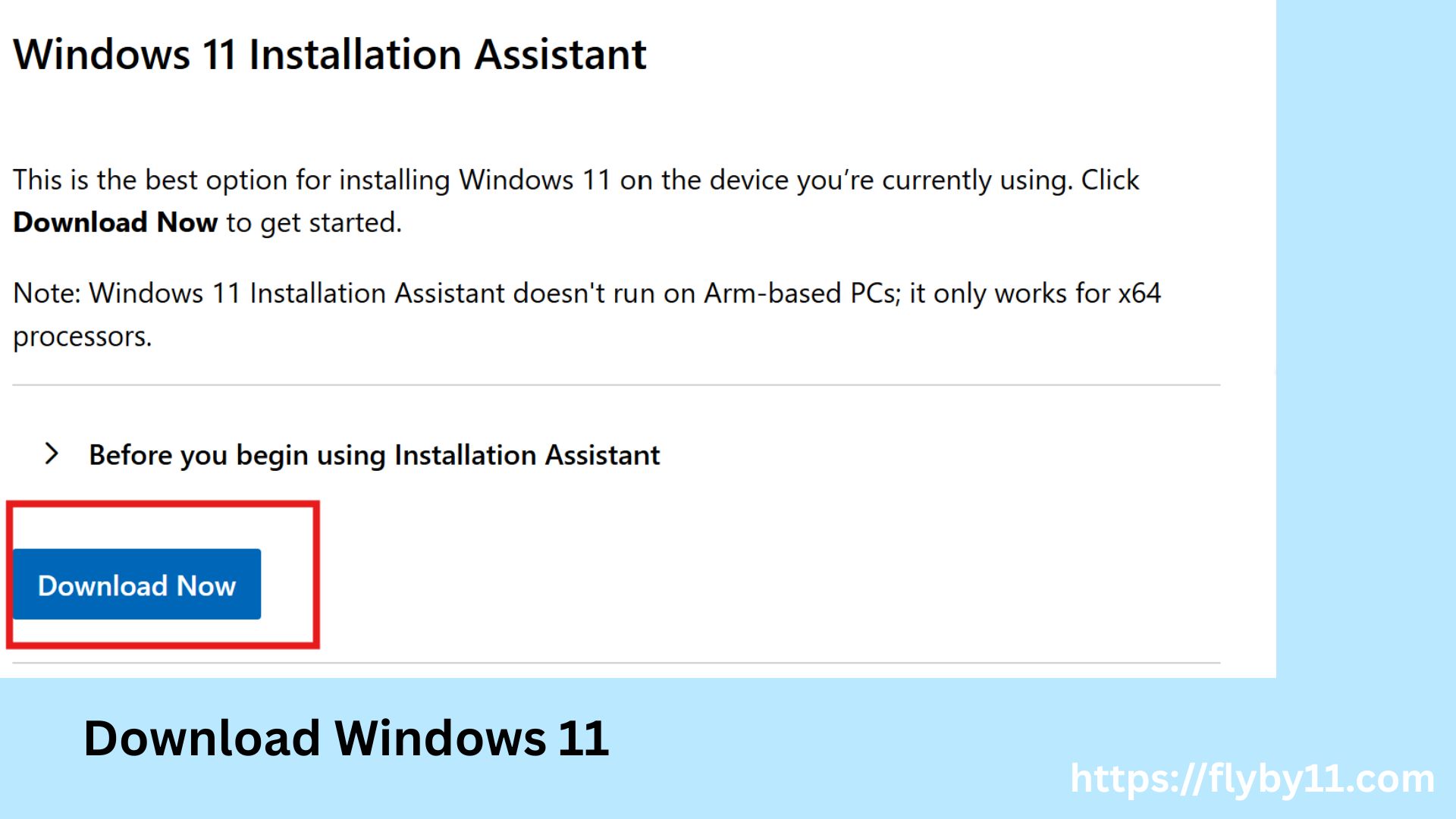 Microsoft Download Windows 11 page