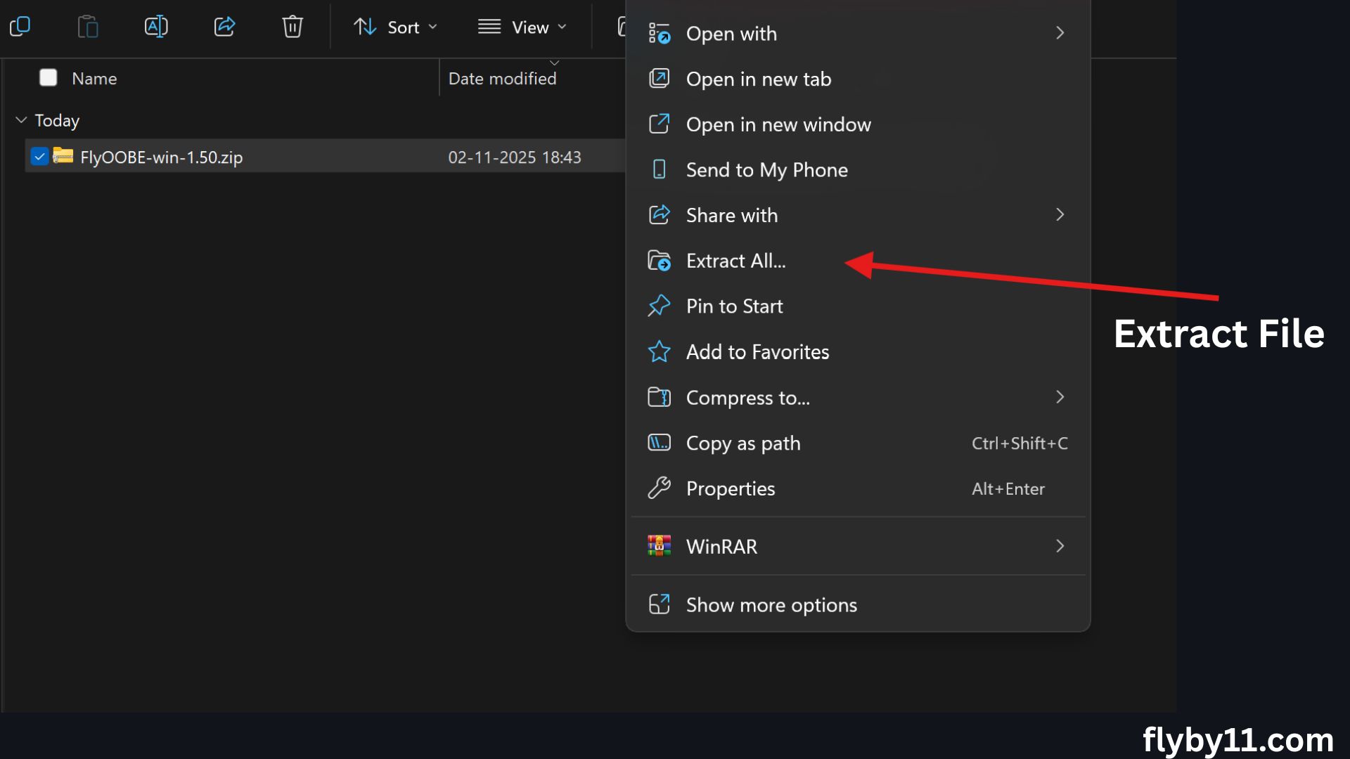 Extract FlyOOBE Zip File