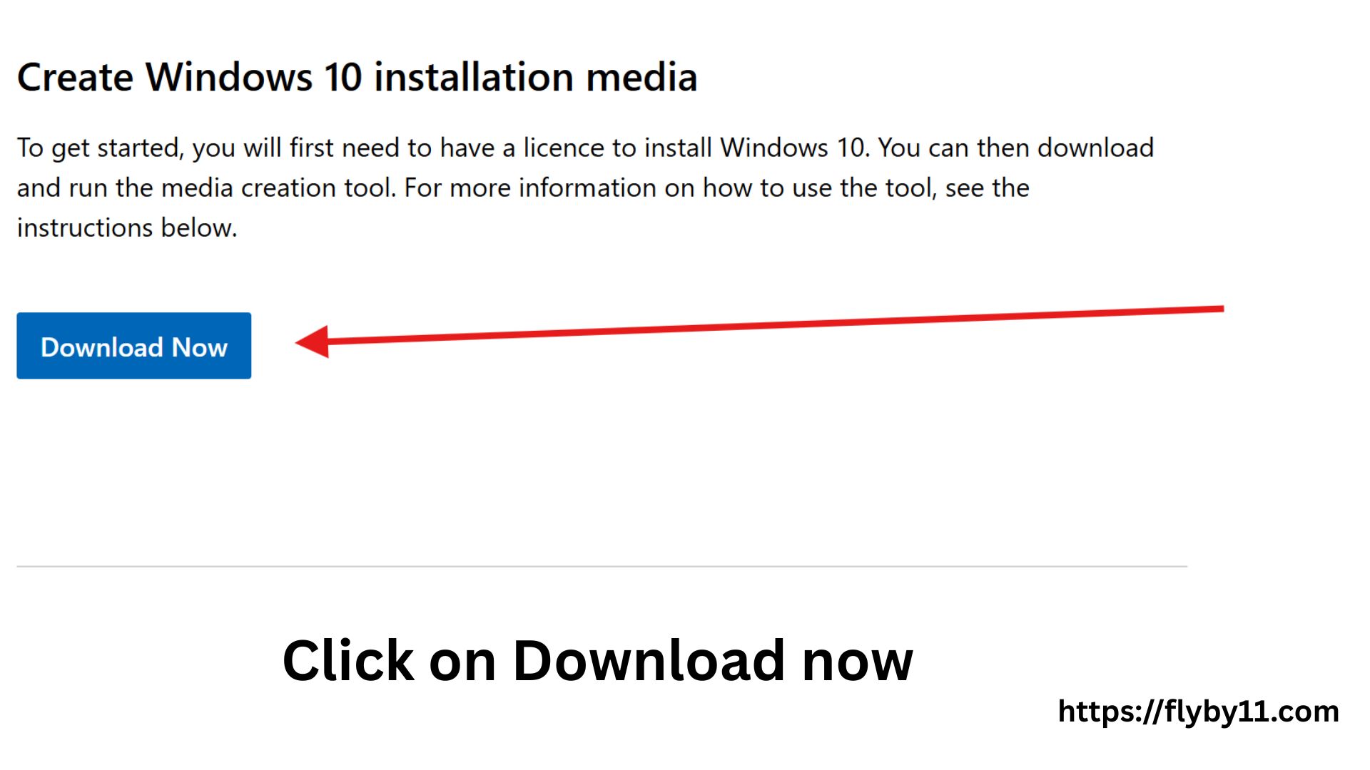 Download Tool Now and select ISO