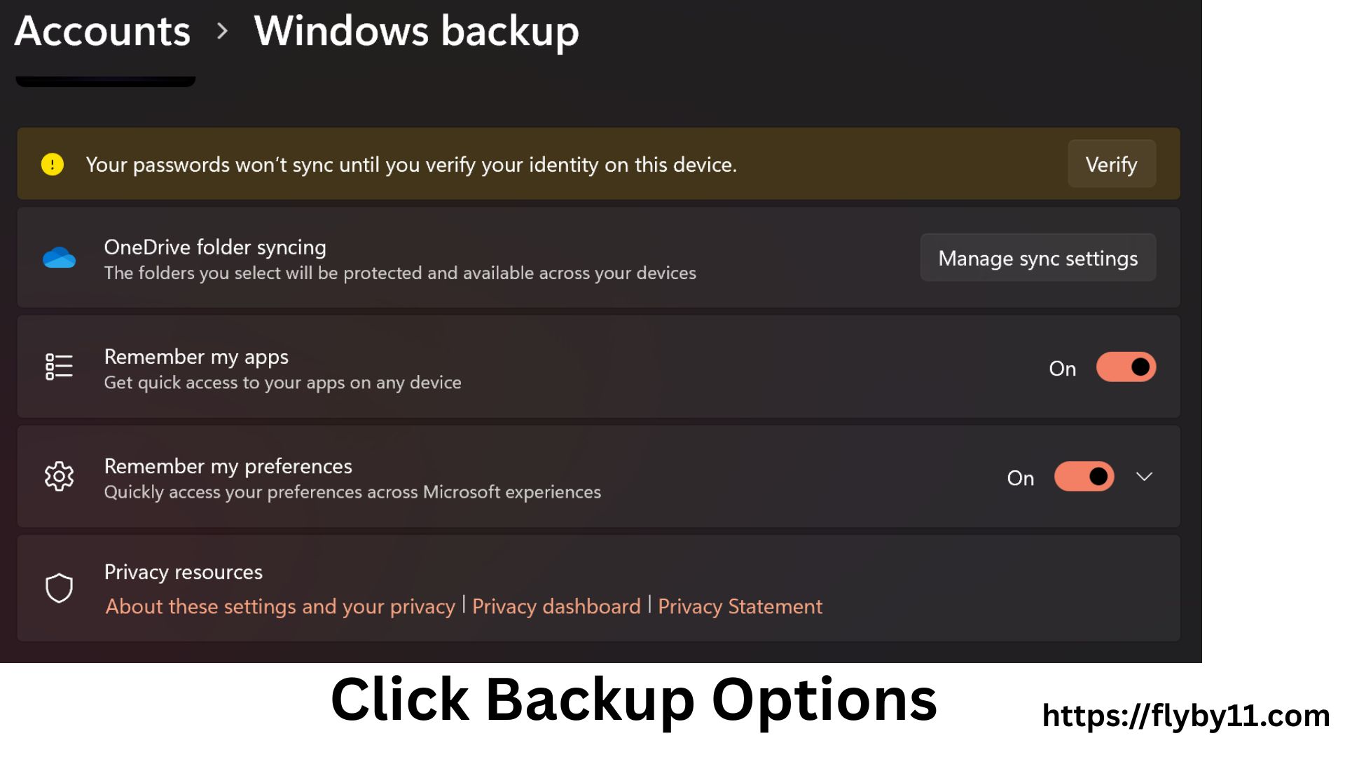 Backup options