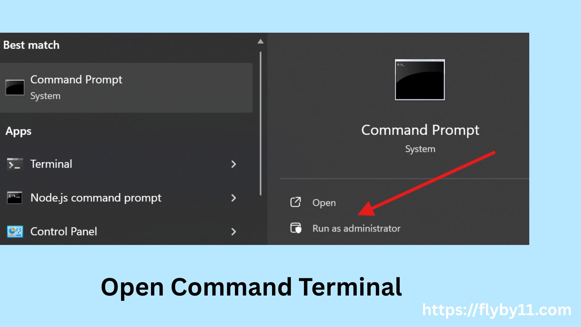 Open Command Prompt or Windows Terminal