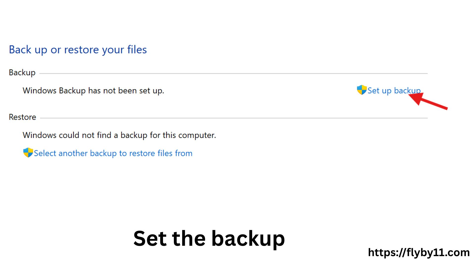 Set the backup drive