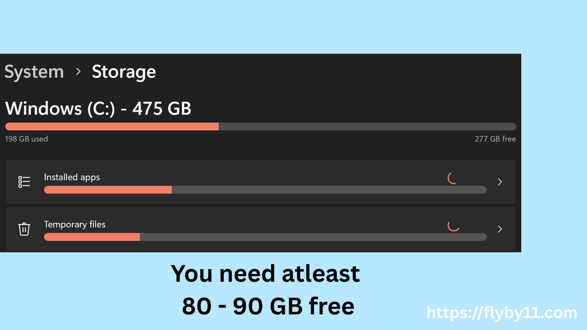 Storage space recommendation