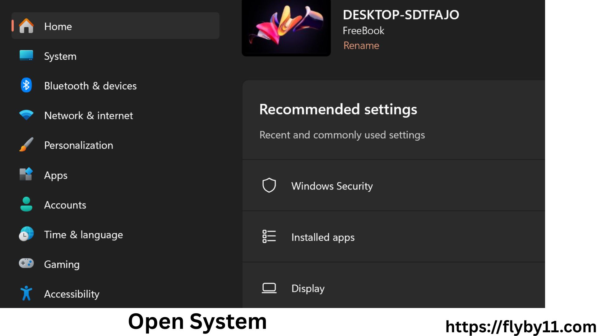 Open Windows Settings