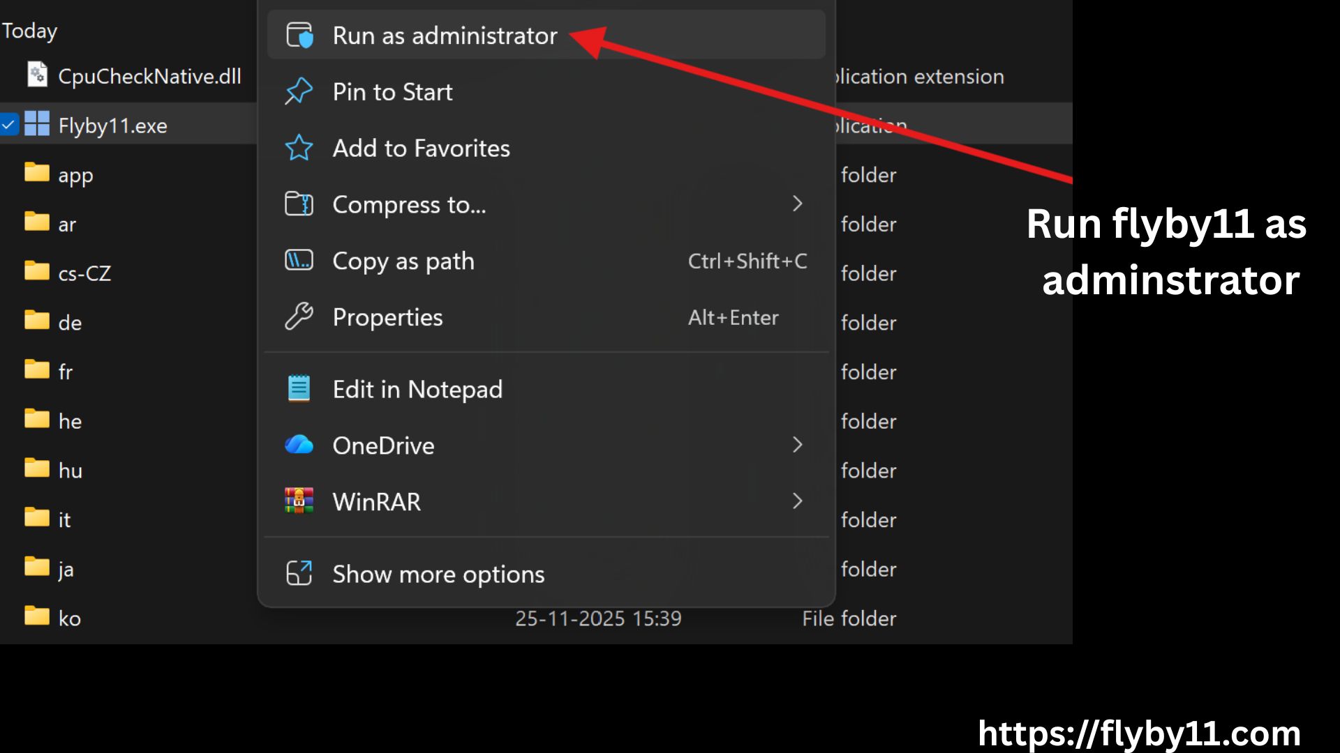 Run Flyoobe as Administrator