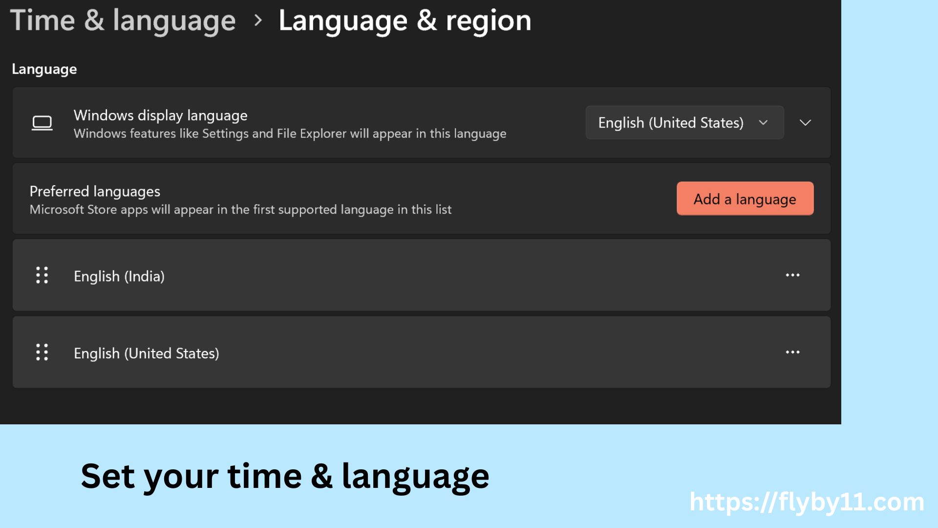 See your Time & Language settings