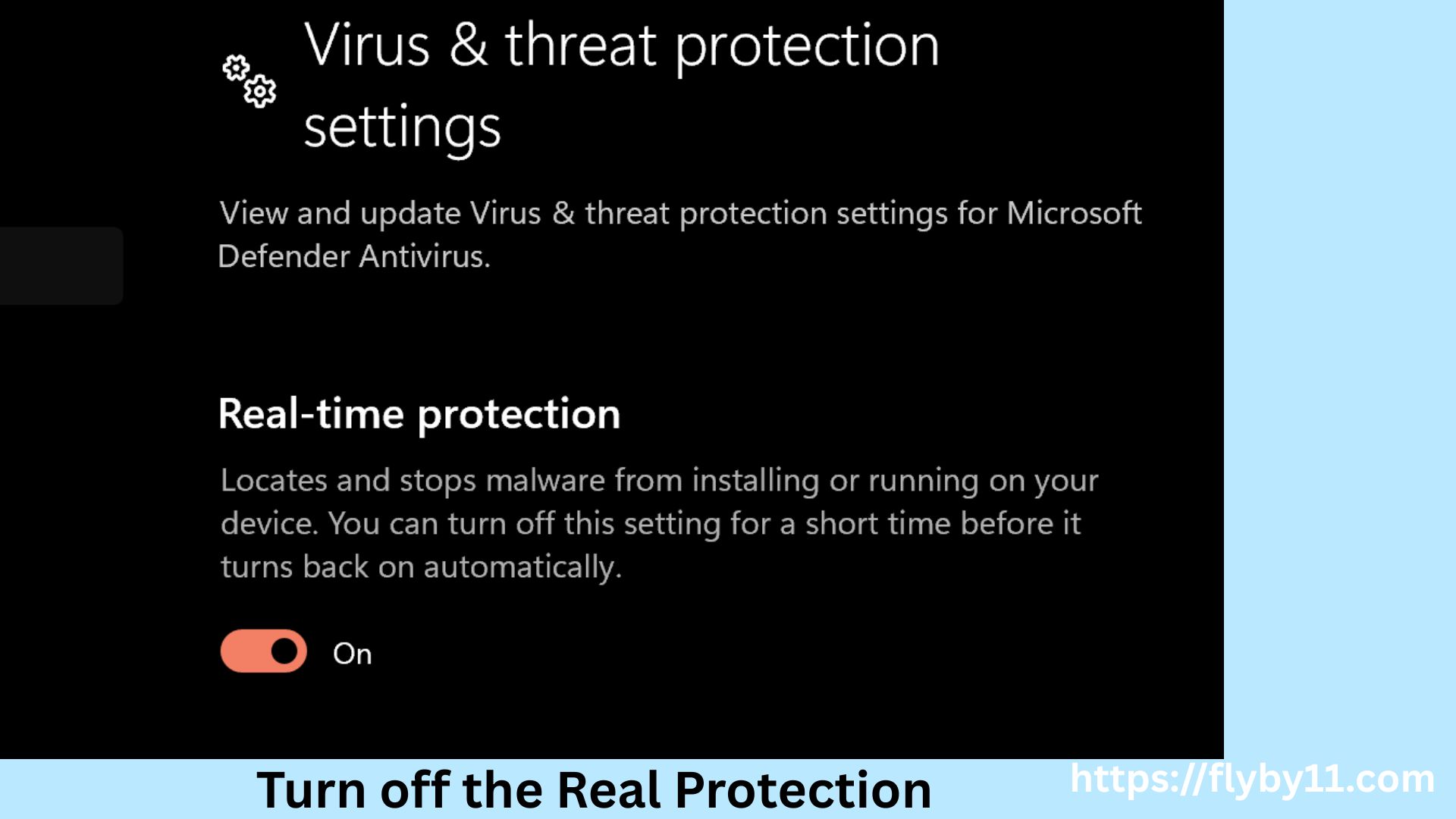Turn off real-time protection