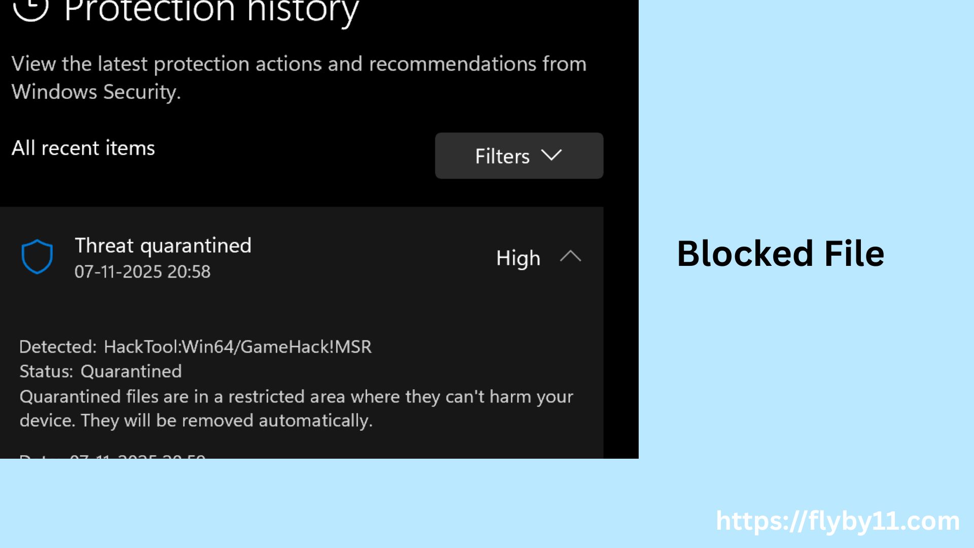 See the blocked file details